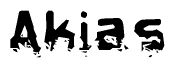 The image contains the word Akias in a stylized font with a static looking effect at the bottom of the words