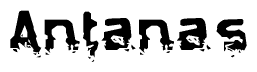 The image contains the word Antanas in a stylized font with a static looking effect at the bottom of the words