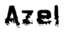The image contains the word Azel in a stylized font with a static looking effect at the bottom of the words