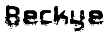 The image contains the word Beckye in a stylized font with a static looking effect at the bottom of the words
