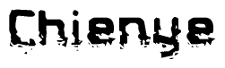 The image contains the word Chienye in a stylized font with a static looking effect at the bottom of the words