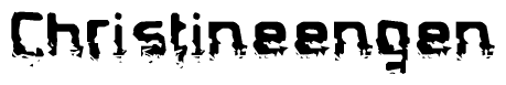 The image contains the word Christineengen in a stylized font with a static looking effect at the bottom of the words