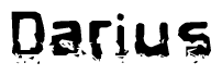 The image contains the word Darius in a stylized font with a static looking effect at the bottom of the words
