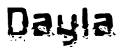 The image contains the word Dayla in a stylized font with a static looking effect at the bottom of the words