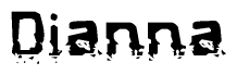 The image contains the word Dianna in a stylized font with a static looking effect at the bottom of the words