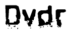 The image contains the word Dvdr in a stylized font with a static looking effect at the bottom of the words