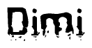 The image contains the word Dimi in a stylized font with a static looking effect at the bottom of the words