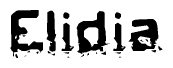 The image contains the word Elidia in a stylized font with a static looking effect at the bottom of the words
