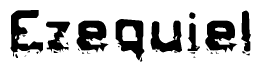 The image contains the word Ezequiel in a stylized font with a static looking effect at the bottom of the words