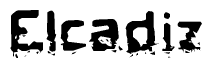The image contains the word Elcadiz in a stylized font with a static looking effect at the bottom of the words