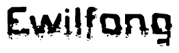 The image contains the word Ewilfong in a stylized font with a static looking effect at the bottom of the words