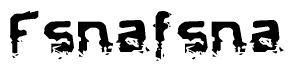 The image contains the word Fsnafsna in a stylized font with a static looking effect at the bottom of the words