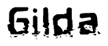 The image contains the word Gilda in a stylized font with a static looking effect at the bottom of the words