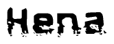 The image contains the word Hena in a stylized font with a static looking effect at the bottom of the words