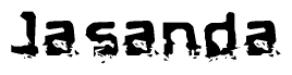 The image contains the word Jasanda in a stylized font with a static looking effect at the bottom of the words