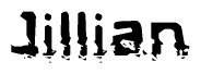 The image contains the word Jillian in a stylized font with a static looking effect at the bottom of the words