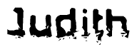 The image contains the word Judith in a stylized font with a static looking effect at the bottom of the words