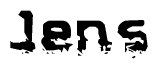 The image contains the word Jens in a stylized font with a static looking effect at the bottom of the words