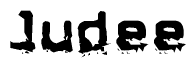 The image contains the word Judee in a stylized font with a static looking effect at the bottom of the words