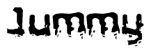 The image contains the word Jummy in a stylized font with a static looking effect at the bottom of the words