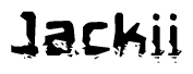 The image contains the word Jackii in a stylized font with a static looking effect at the bottom of the words