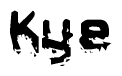 The image contains the word Kye in a stylized font with a static looking effect at the bottom of the words