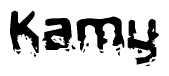 The image contains the word Kamy in a stylized font with a static looking effect at the bottom of the words