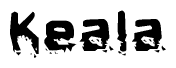   The image contains the word Keala in a stylized font with a static looking effect at the bottom of the words 