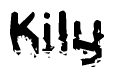 The image contains the word Kily in a stylized font with a static looking effect at the bottom of the words