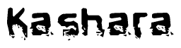 The image contains the word Kashara in a stylized font with a static looking effect at the bottom of the words