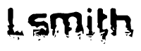 The image contains the word Lsmith in a stylized font with a static looking effect at the bottom of the words
