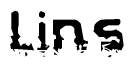 The image contains the word Lins in a stylized font with a static looking effect at the bottom of the words
