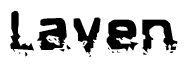 The image contains the word Laven in a stylized font with a static looking effect at the bottom of the words