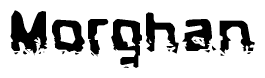 The image contains the word Morghan in a stylized font with a static looking effect at the bottom of the words