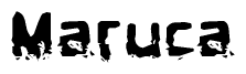 The image contains the word Maruca in a stylized font with a static looking effect at the bottom of the words