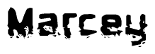 The image contains the word Marcey in a stylized font with a static looking effect at the bottom of the words