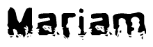 The image contains the word Mariam in a stylized font with a static looking effect at the bottom of the words