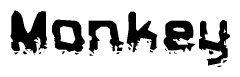 The image contains the word Monkey in a stylized font with a static looking effect at the bottom of the words