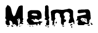 The image contains the word Melma in a stylized font with a static looking effect at the bottom of the words