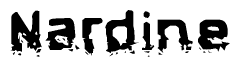 The image contains the word Nardine in a stylized font with a static looking effect at the bottom of the words