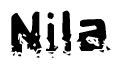 The image contains the word Nila in a stylized font with a static looking effect at the bottom of the words