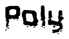 The image contains the word Poly in a stylized font with a static looking effect at the bottom of the words