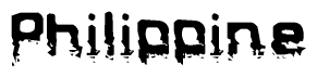 The image contains the word Philippine in a stylized font with a static looking effect at the bottom of the words