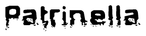 The image contains the word Patrinella in a stylized font with a static looking effect at the bottom of the words