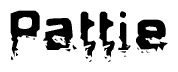 The image contains the word Pattie in a stylized font with a static looking effect at the bottom of the words