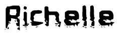 The image contains the word Richelle in a stylized font with a static looking effect at the bottom of the words
