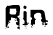 The image contains the word Rin in a stylized font with a static looking effect at the bottom of the words