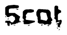 The image contains the word Scot in a stylized font with a static looking effect at the bottom of the words