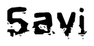 The image contains the word Savi in a stylized font with a static looking effect at the bottom of the words