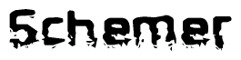 The image contains the word Schemer in a stylized font with a static looking effect at the bottom of the words